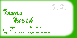 tamas hurth business card